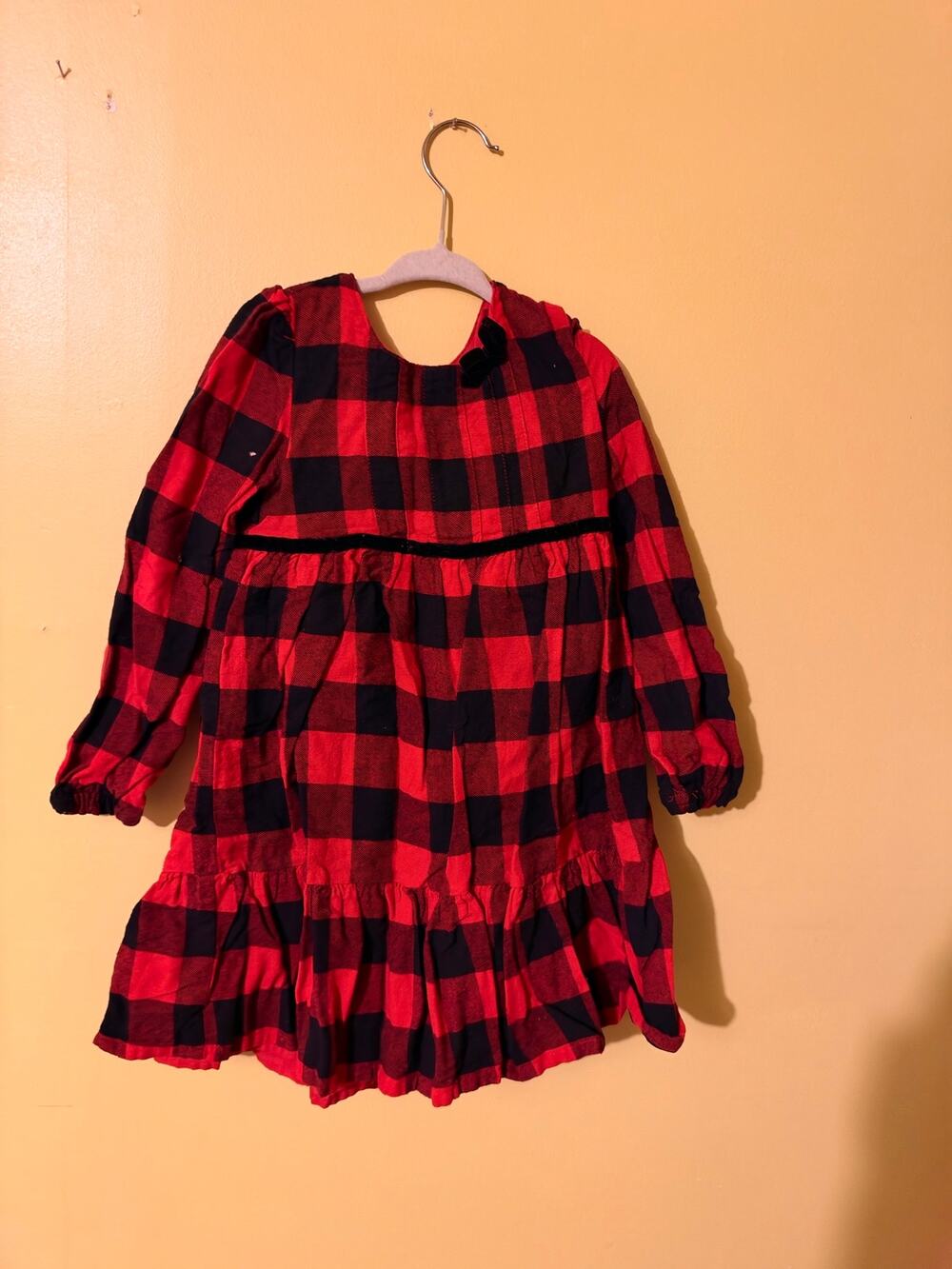 Tommy Bahama Kids' Buffalo Plaid Long-Sleeve Holiday Flannel Dress